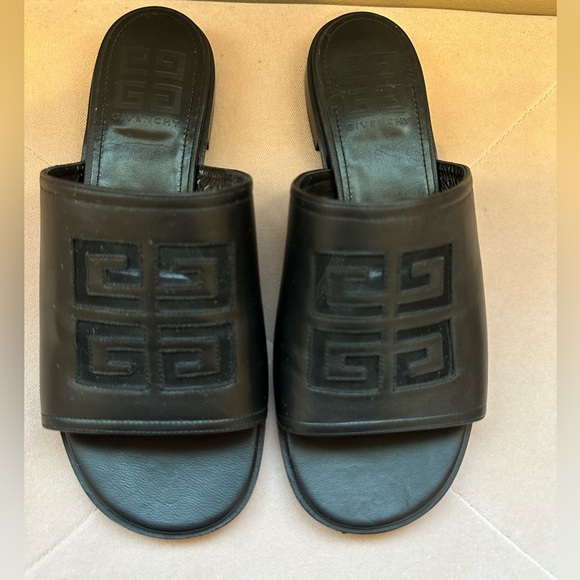 Givenchy Leather Slides with mesh sz. 38. 100% Authentic - Picture 2 of 6